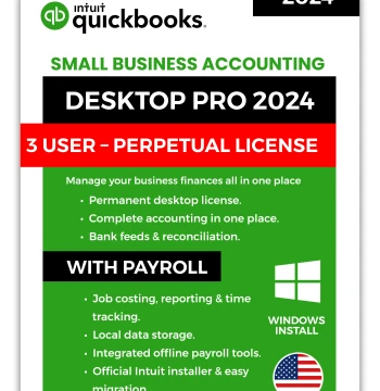 QuickBooks Desktop Pro 2024 - 3 Users - Windows
