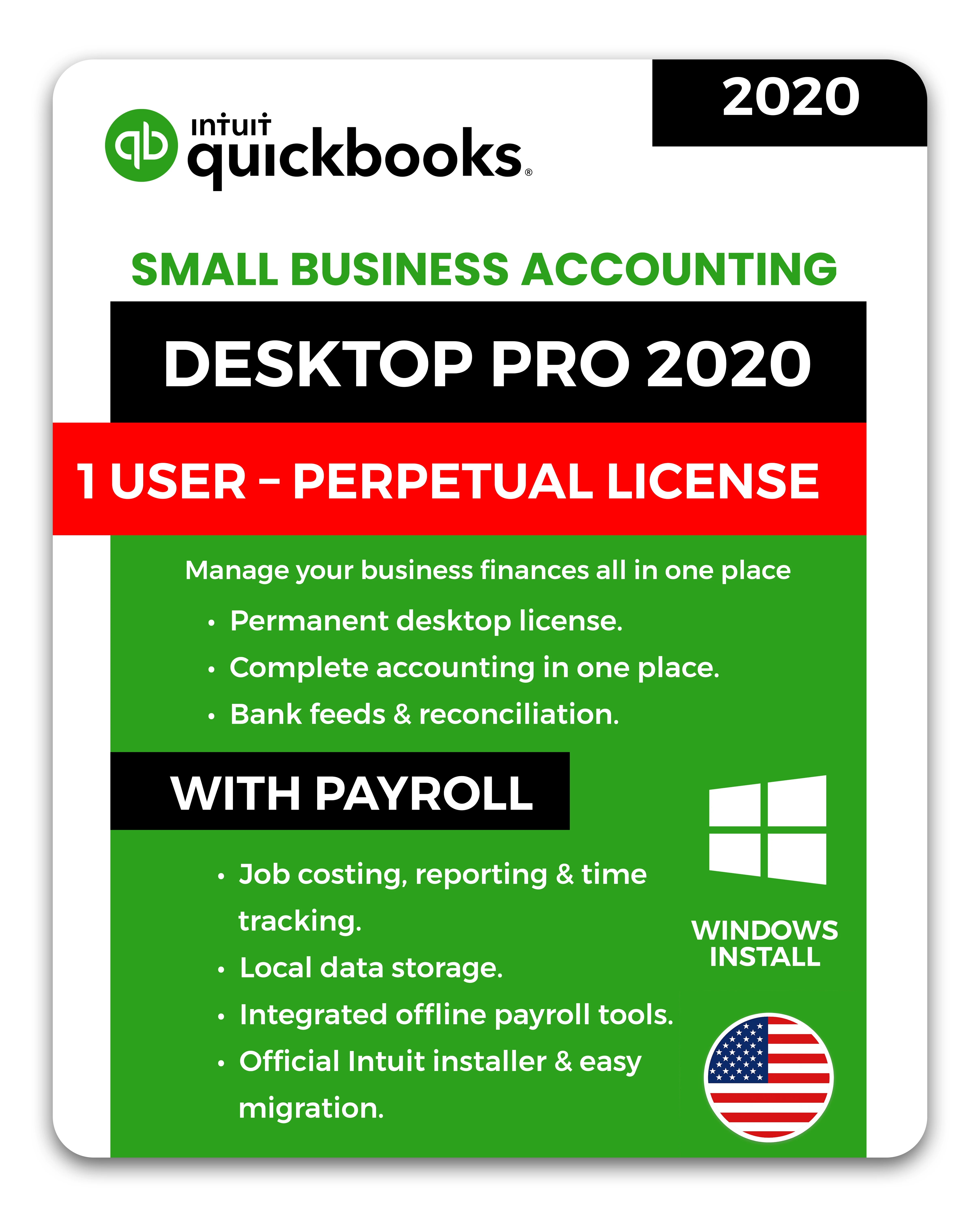 QuickBooks Desktop Pro 2020 - 1 User - Windows